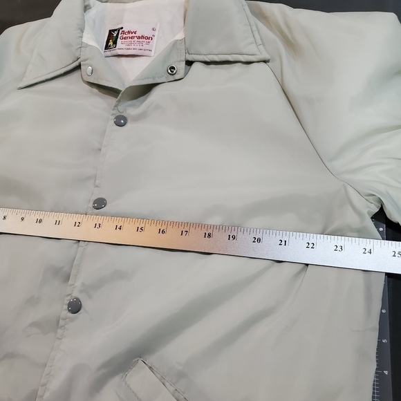 Vintage 80s Light Gray Snap Button Collar Lined Coaches Jacket Size XL - Picture 9 of 9